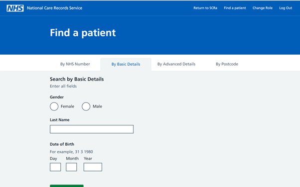 Find a patient by basic details