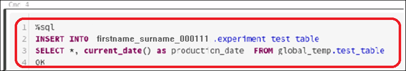 Insert into query