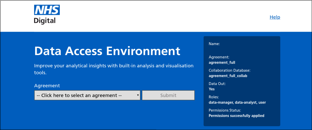 Agreement Selection Screen