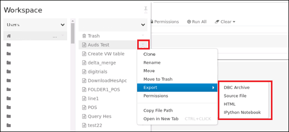 Image showing file type options
