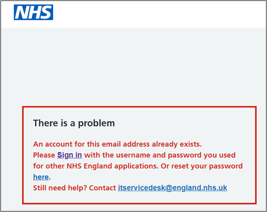 There is a problem screen
