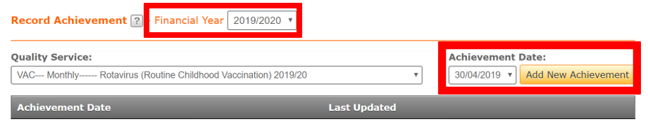 Screenshot showing how to manually enter achievement
