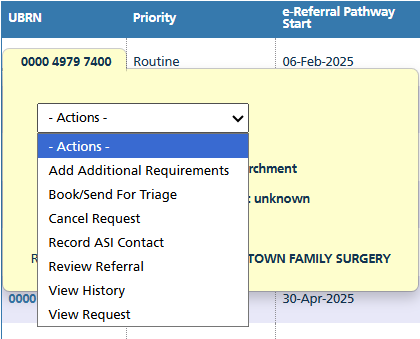 ASI referral provider actions