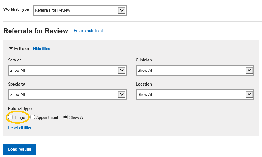 worklist filters