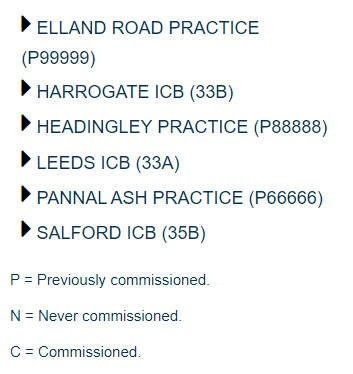 Image displays commission provider names