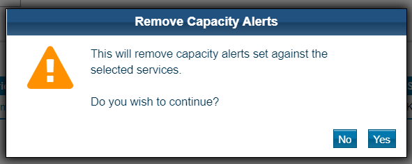 Remove capacity alerts warning message