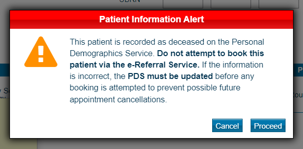 Image displays patient alert