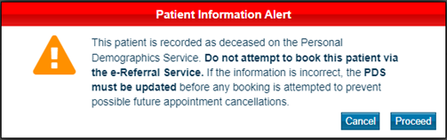patient information alert