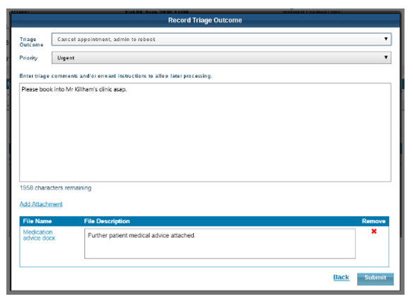 Screenshot of box with Add Attachment link