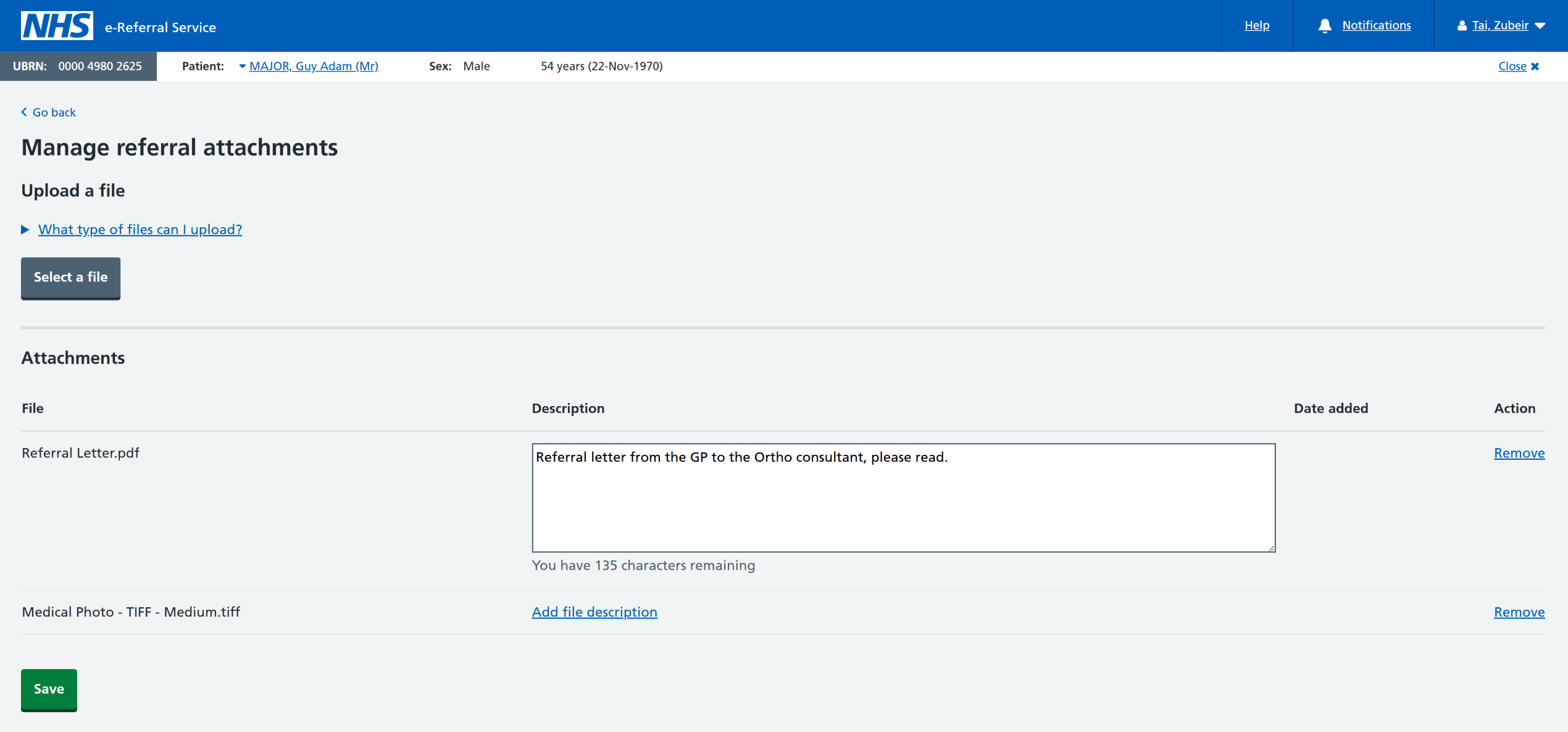 Manage referral attachments