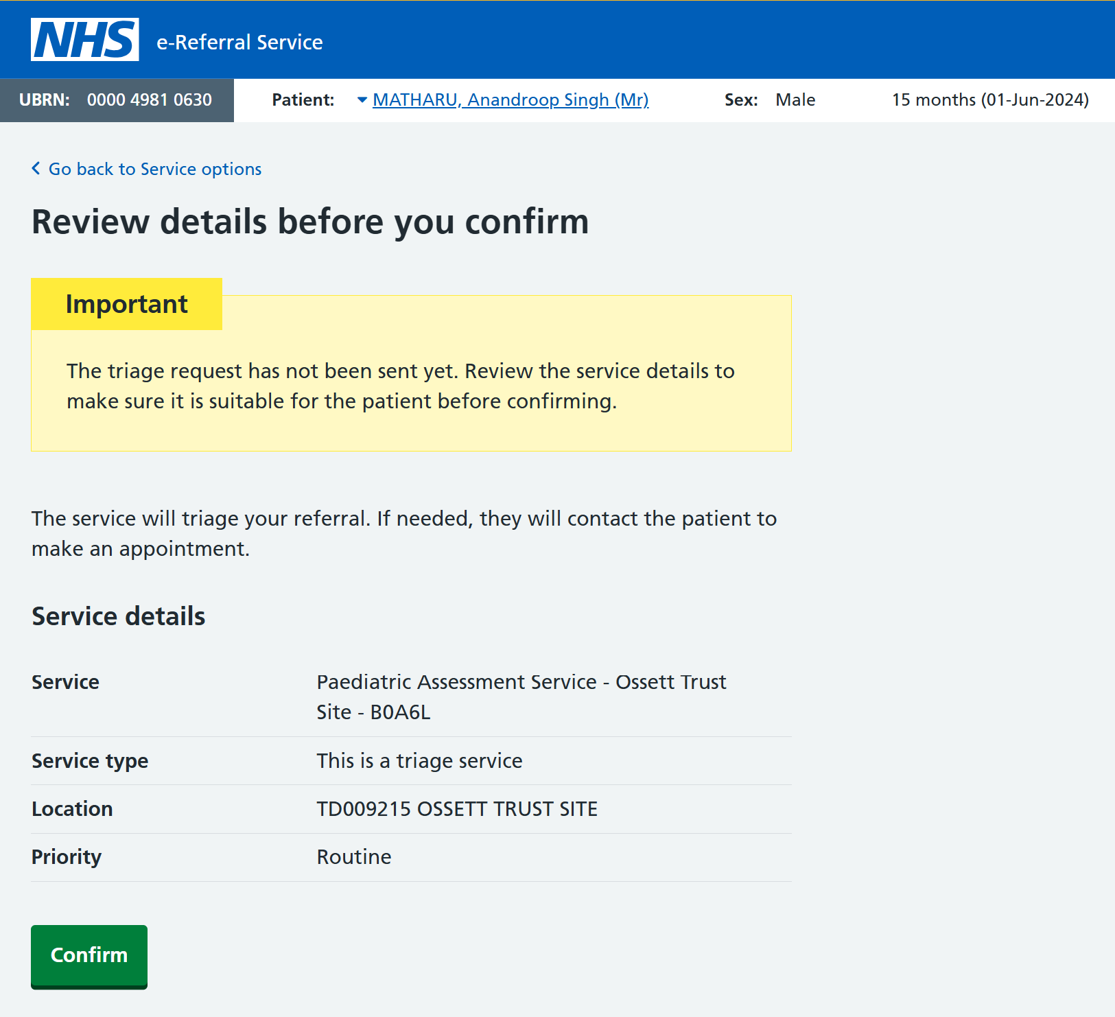 Review details before your confirm