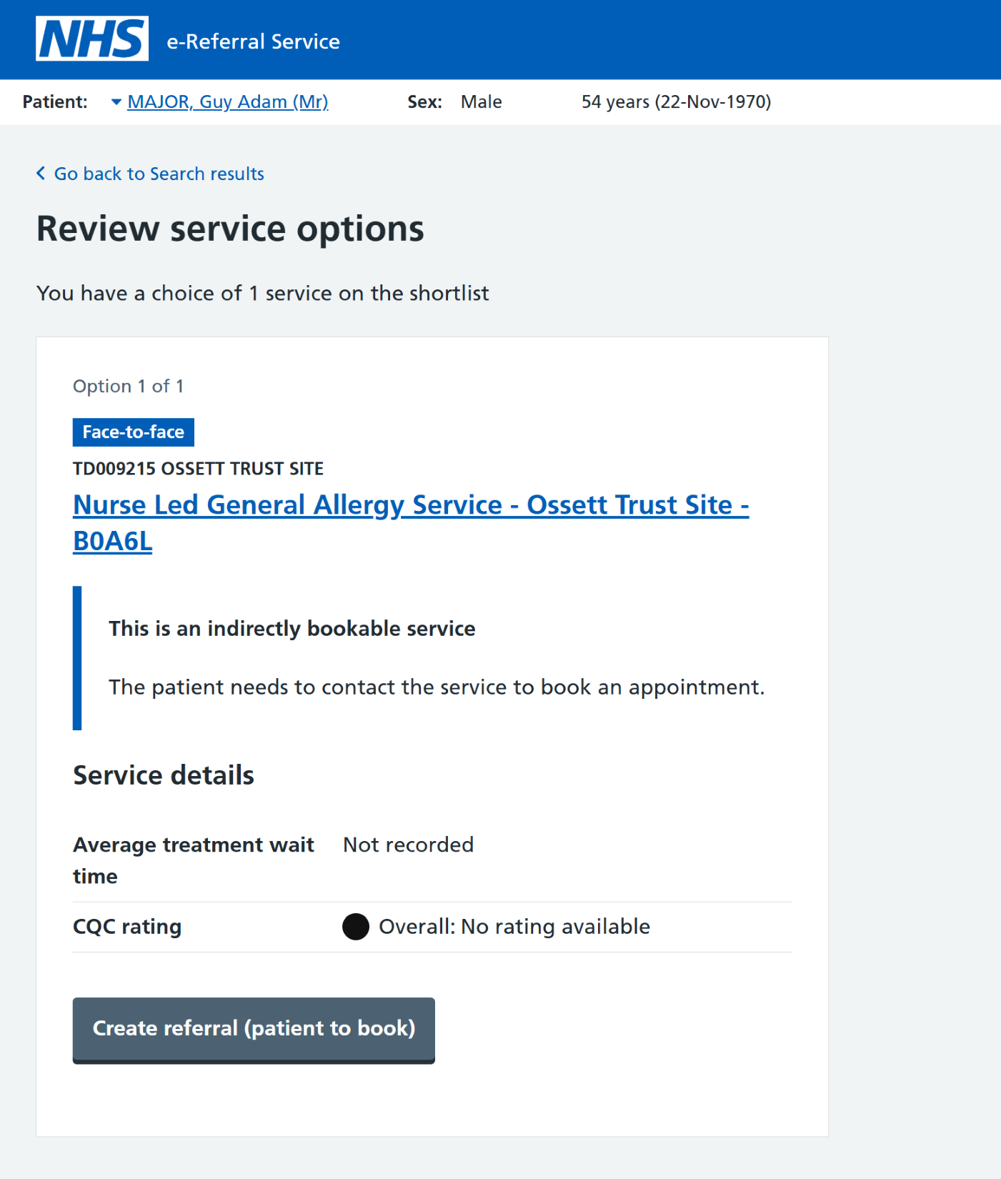 Review service options