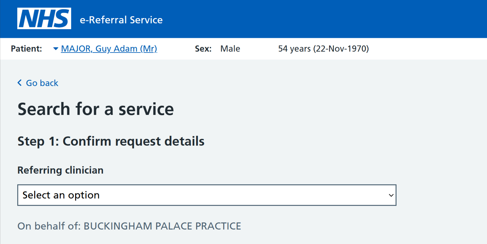 Search for a service