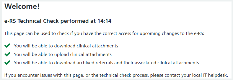 image showing successful check screen