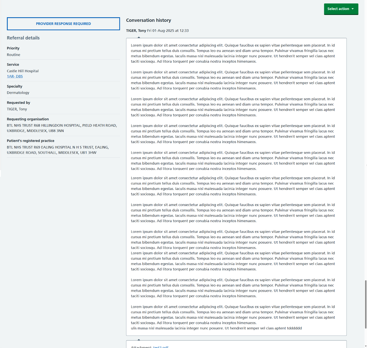 advice and guidance response showing 8000 characters