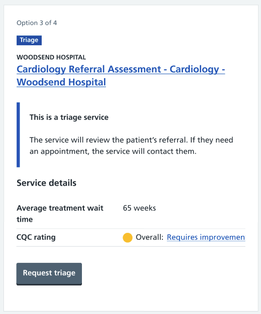 Request triage new screen