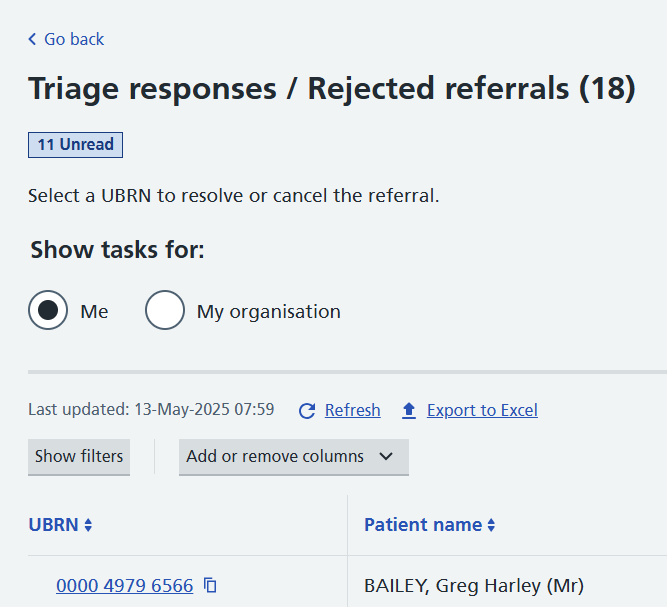 Image displays last updated information when a worklist is selected