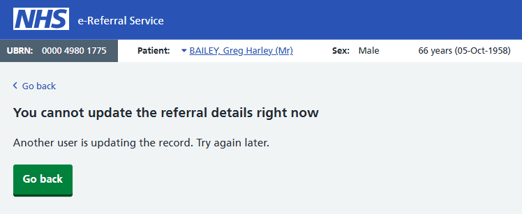 Image shows locked referral