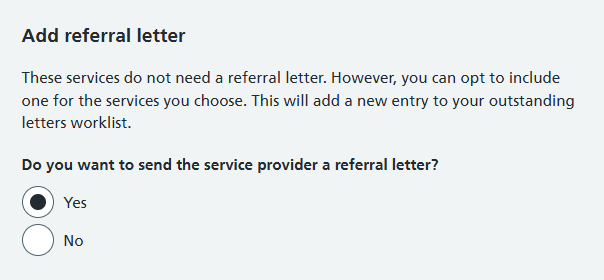 Image displays part of 'Review the services before confirming' screen