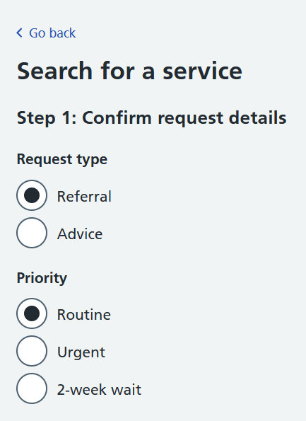 Image displays request details for a service search