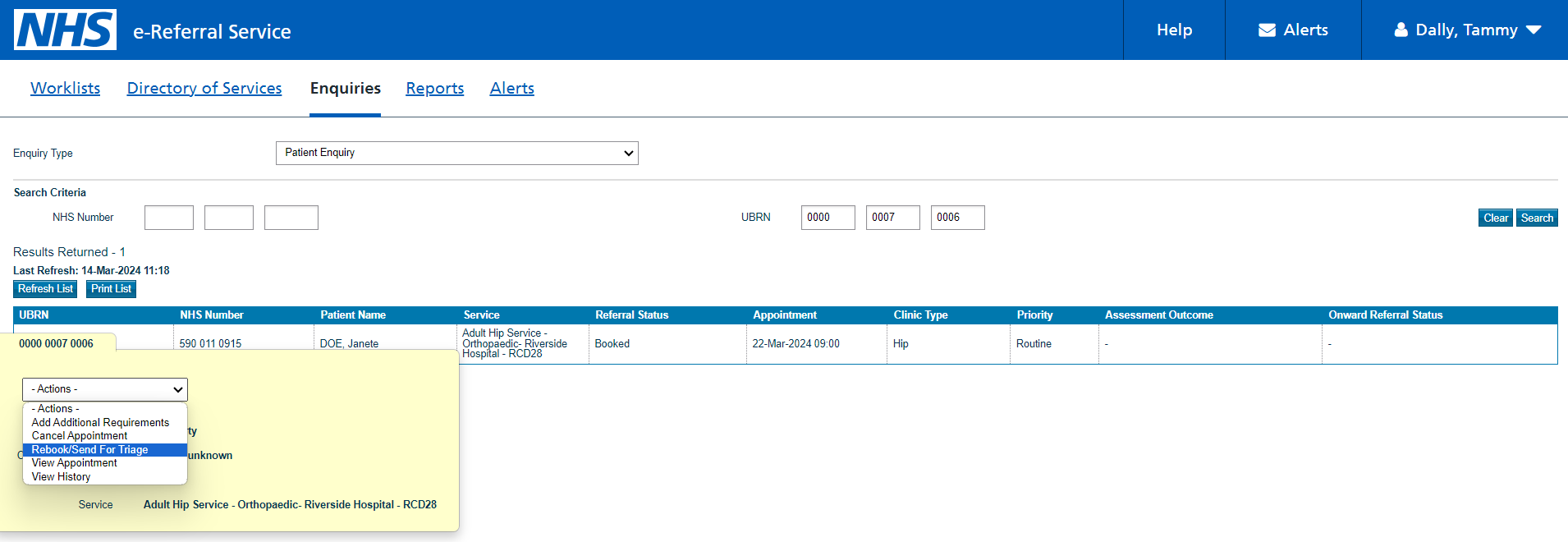 Redirecting an accepted referral