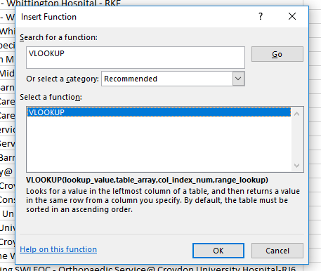 image of eRS screen showing VLOOK up screen within eRS translating extracts