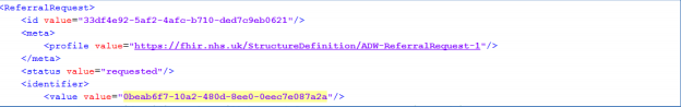 Image of assessment notice for linking a set of related ADW notices