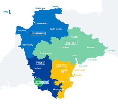 NHS Devon map