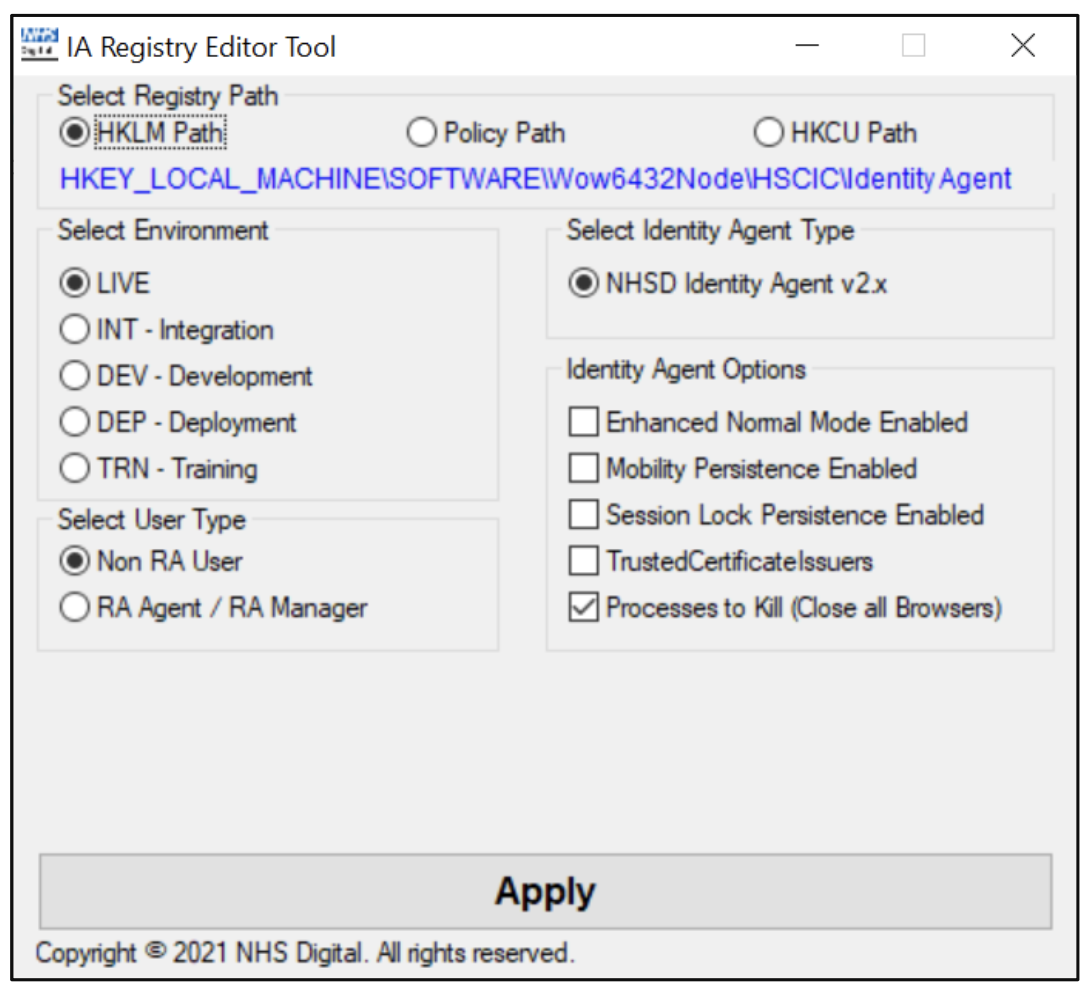 IA registry editor options 1
