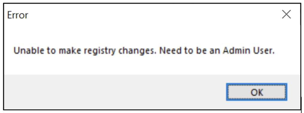 IA registry update error