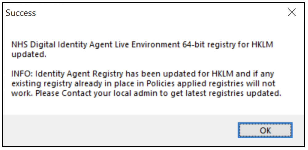 IA registry update success