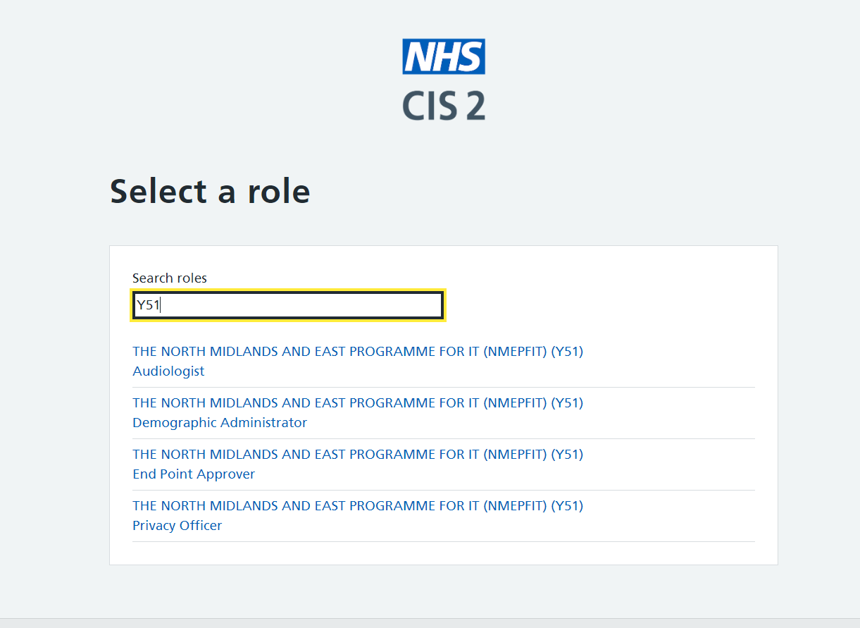 Role selection screen with many roles