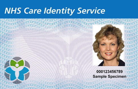 Example of an NHS smartcard