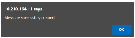 Confirmation message