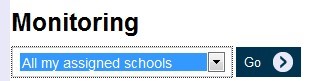 NCMP monitoring drop down menu