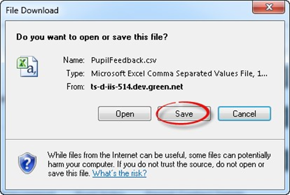 NCMP file download pop up box