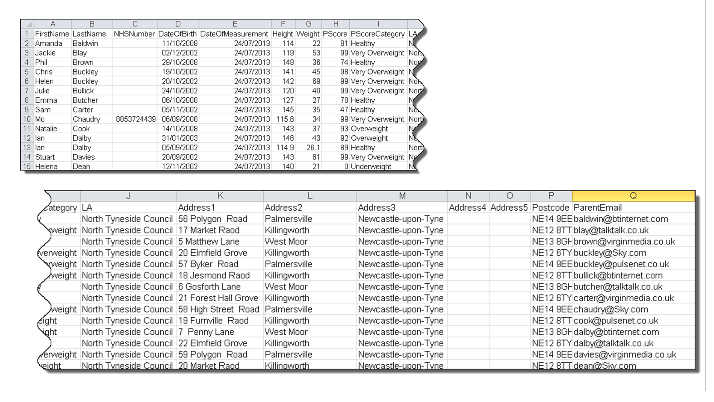 Image of excel spreadsheet