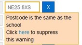 NCMP postcode is the same as school