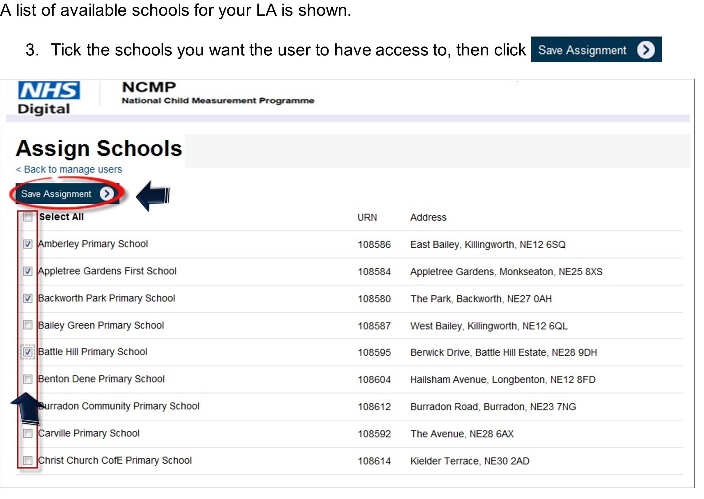 NCMP assign schools image