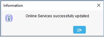 Online services successfully updated.