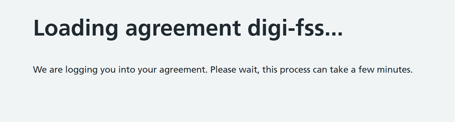 Loading agreement message