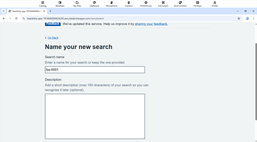 Name your search field