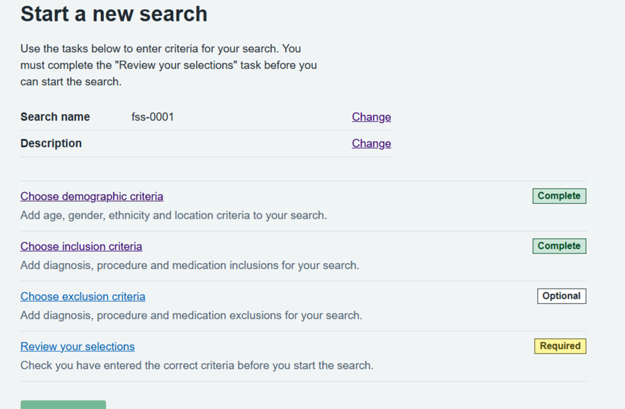 Choose exclusion criteria