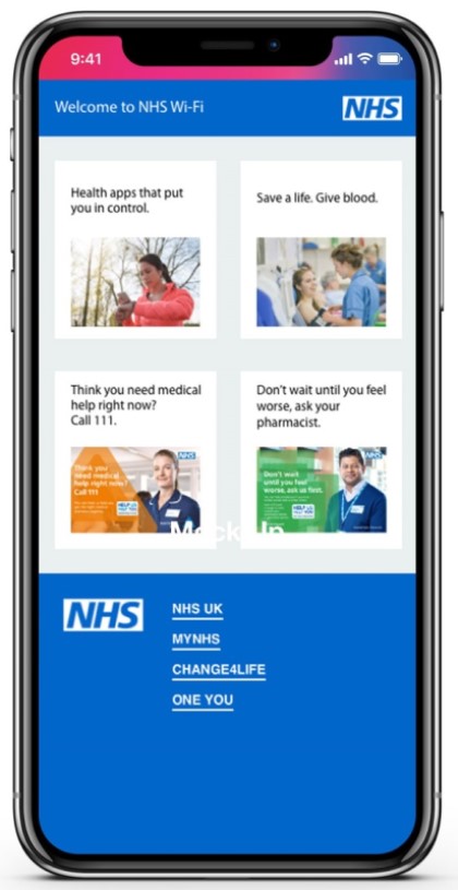 NHS WiFi post-authentication screen example