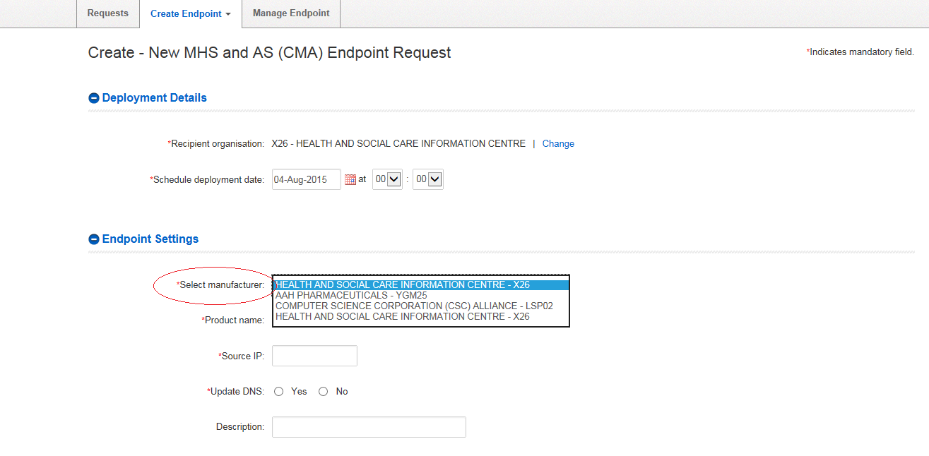 EPR search organisation field - seleect manufacturer
