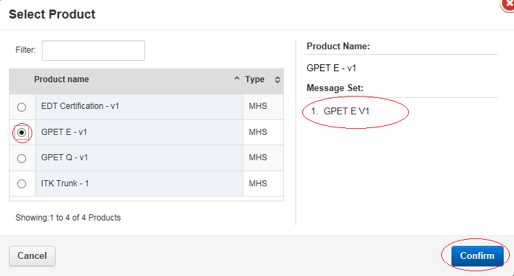 EPR - select relevant product from list