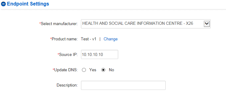EPR endpoint settings - No radio button for Update DNS