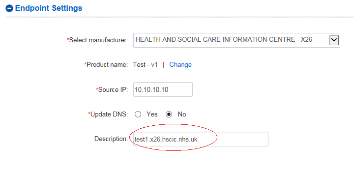 EPR endpoint settings - description field