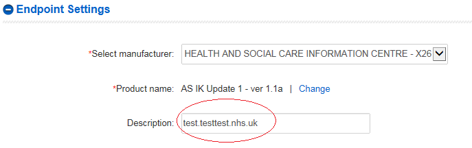 EPR endpoint settings - description field