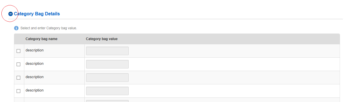EPR Category bag details - minimise icon